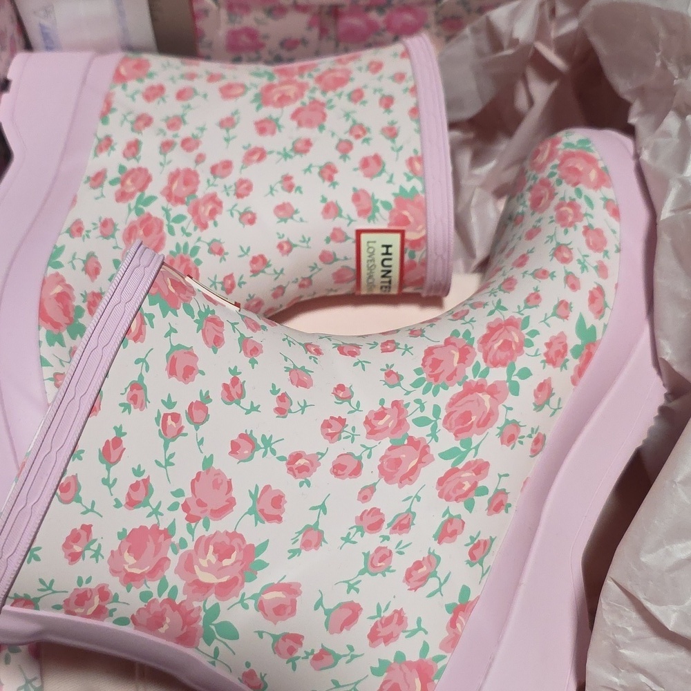 LoveShackFancy Pink Floral Rain Boots - Picture 2 of 4